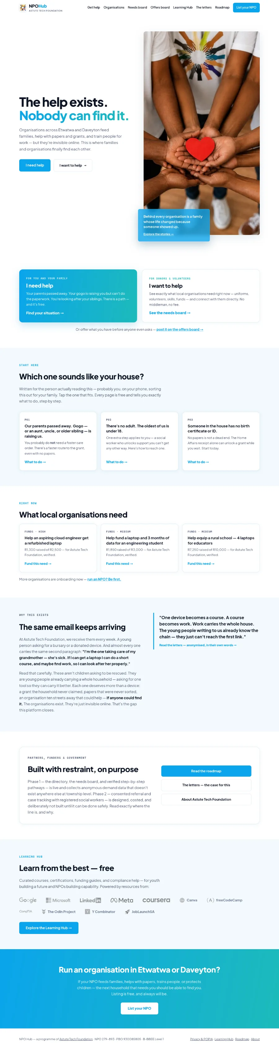 NPO Hub website preview