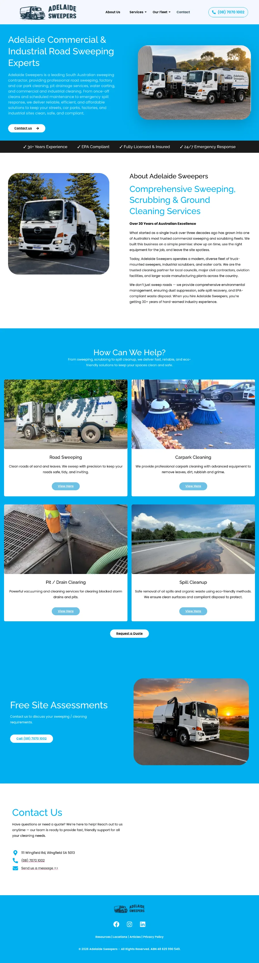 Sweeping Company website preview