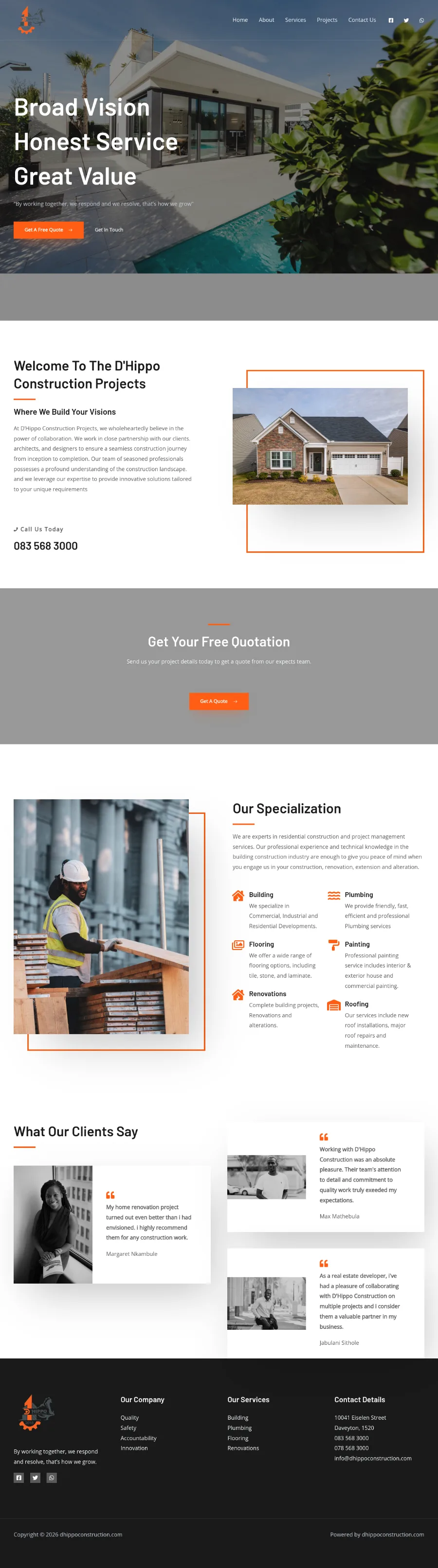 Construction Company website preview